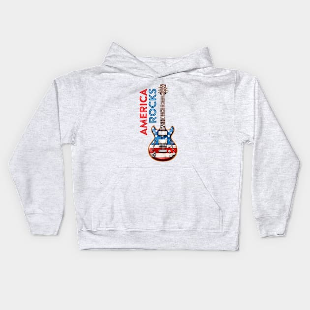 America rocks! Kids Hoodie by adigitaldreamer